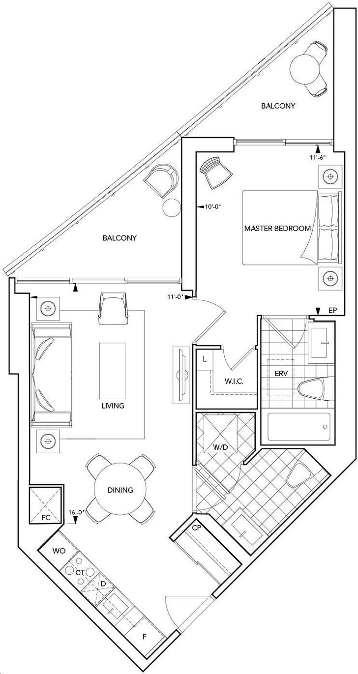 Aquavista Condos at Bayside by Tridel 1N Floorplan 1 bed