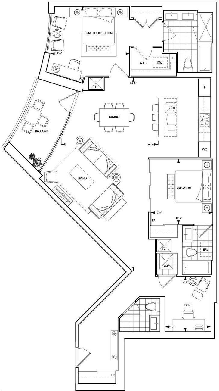 Aquavista Condos at Bayside by Tridel S4a Floorplan 2 bed