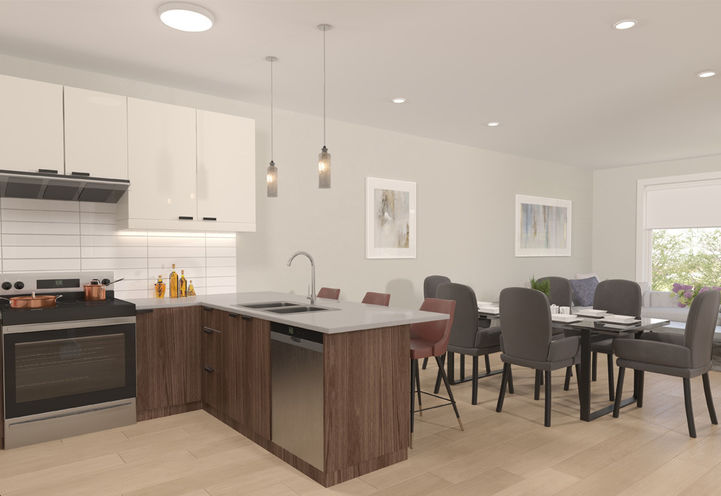 Aria Towns Open Concept Living Space and Kitchen