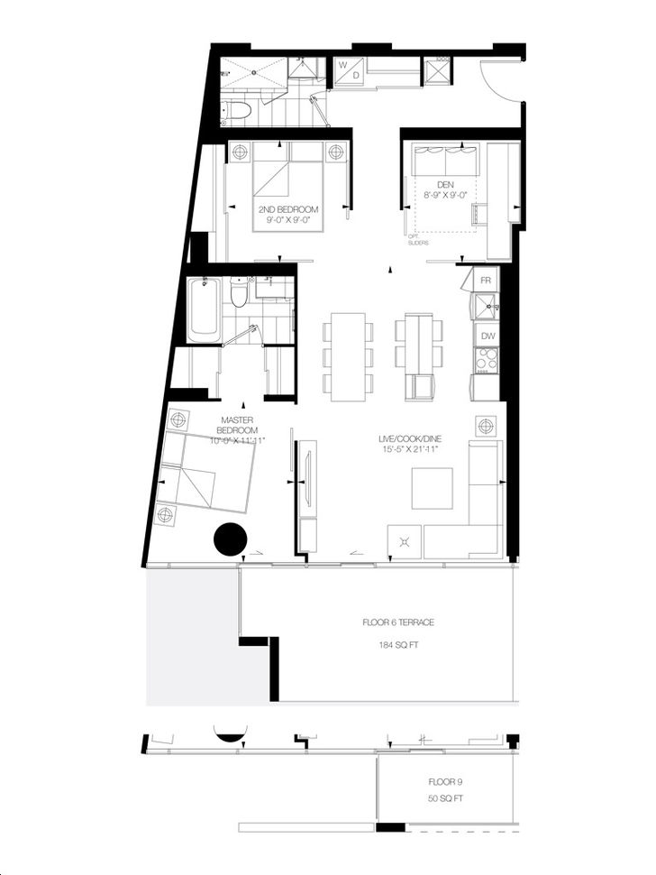 Art Shoppe Lofts Condos by Freed L 2E+D Floorplan 2