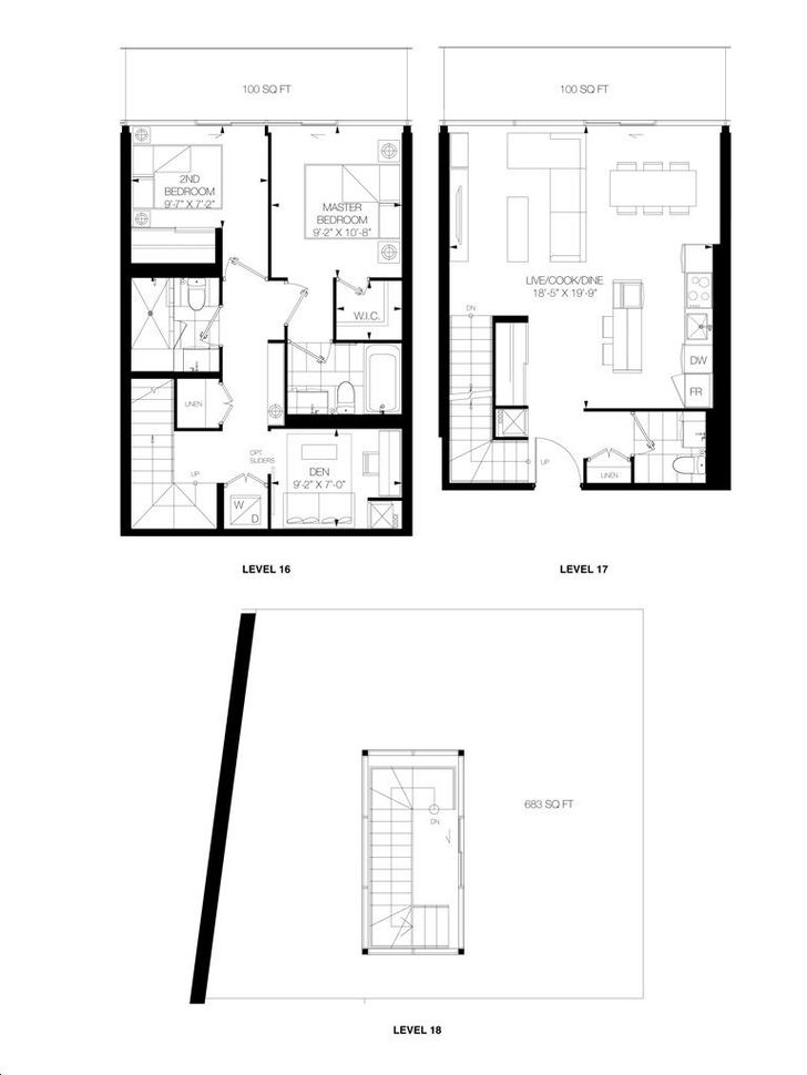 Art Shoppe Lofts Condos by Freed UL 2M+D Floorplan 2