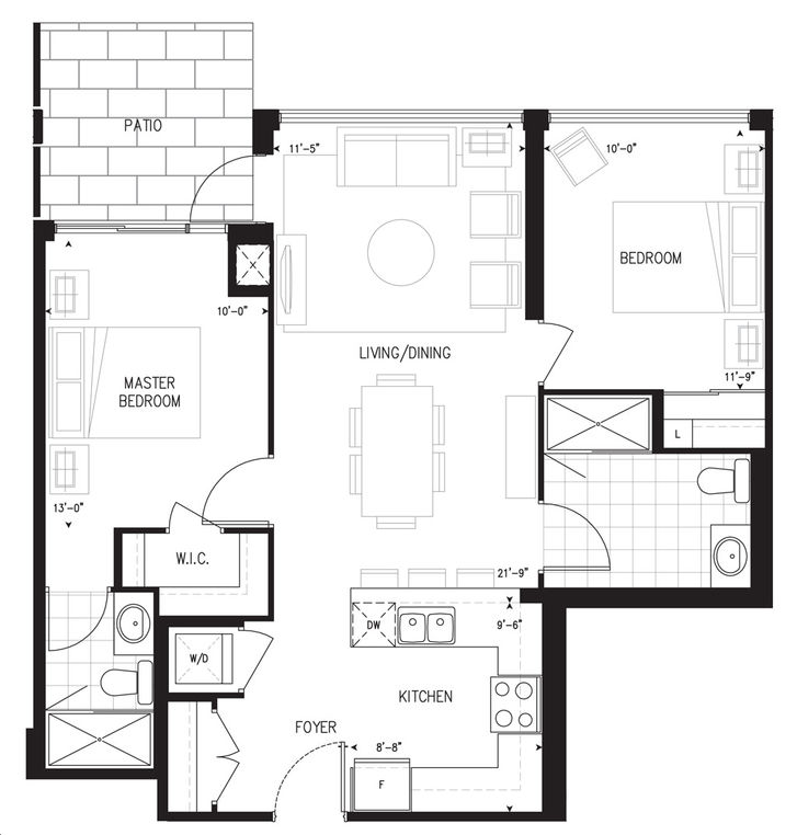 Art on Main Condos by Fernbrook |2E-P Floorplan 2 bed & 2 bath