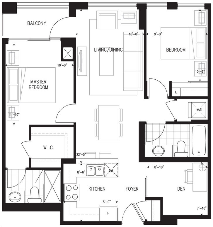 Art on Main Condos by Fernbrook 2G+D Floorplan 2 bed & 2 bath