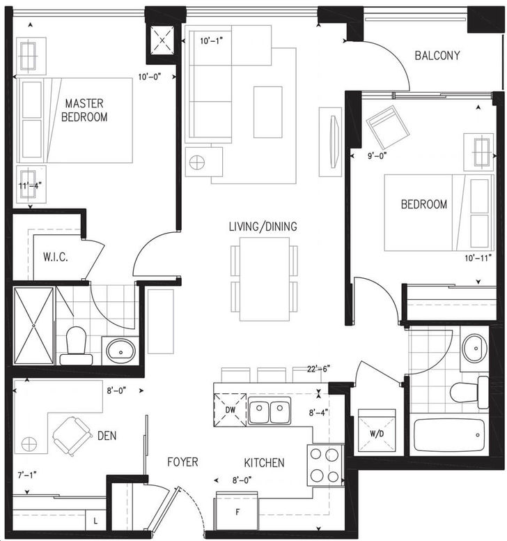 Art on Main Condos by Fernbrook |2P + D Floorplan 2 bed & 2 bath