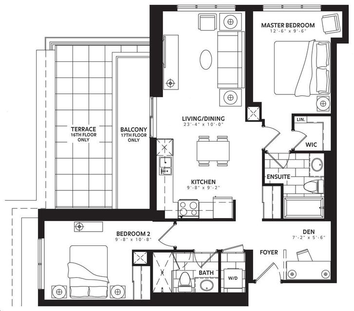 ArtHouse Condos by Flato |Shaw Floorplan 2 bed & 2 bath