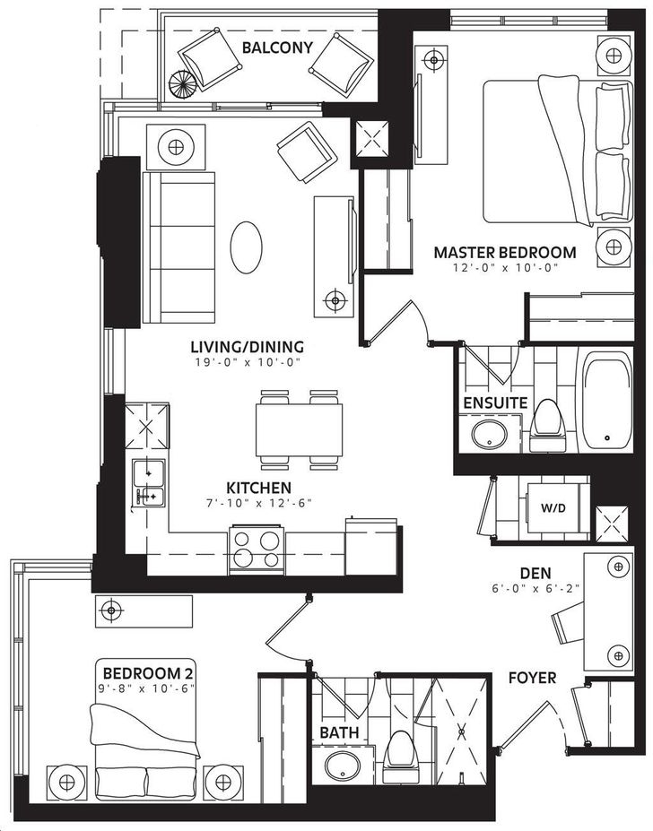 ArtHouse Condos by Flato |Warhol Floorplan 2 bed & 2 bath