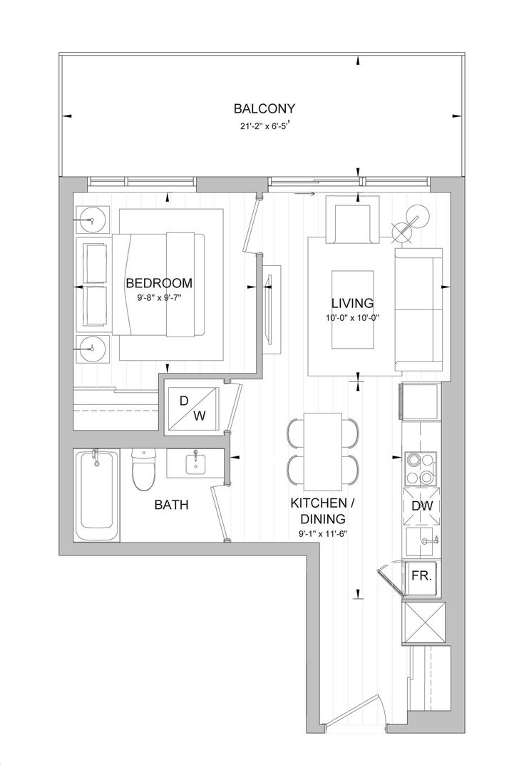 ArtWalk Condos by SmartREIT |1B Floorplan 1 bed & 1 bath