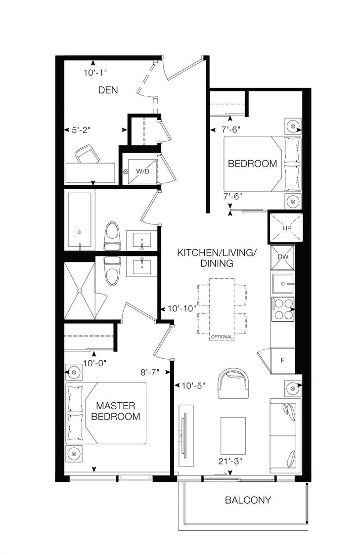 Artform Condos by EMBLEM |Mondrian-1 Floorplan 2 bed & 2 bath