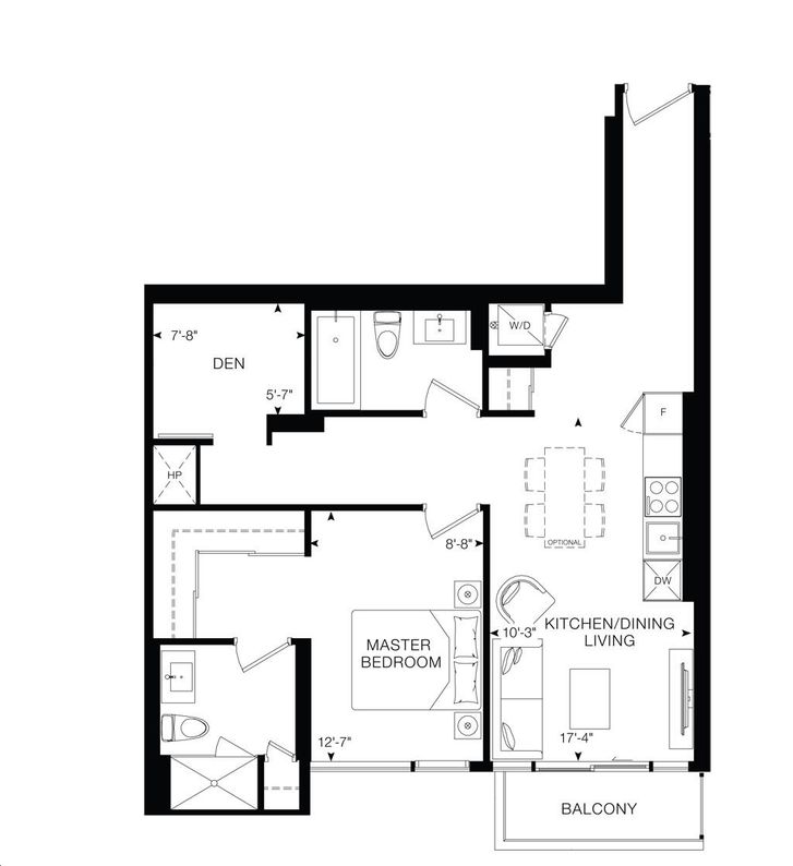 Artform Condos by EMBLEM |O'Keefe Floorplan 1 bed & 2 bath