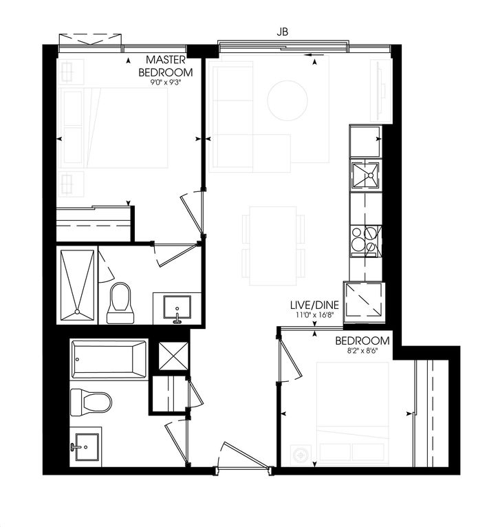 Artistry Condos by Tribute |Tower- 610 Floorplan 2 bed & 2 bath