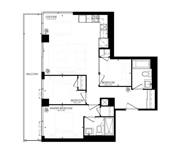 Artistry Condos by Tribute |Tower- 840 Floorplan 3 bed & 2.5 bath