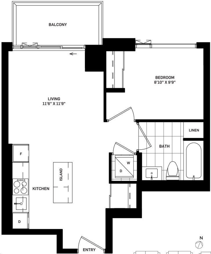 Artworks Condos by Daniels |Paintbrush Floorplan 1 bed & 1 bath