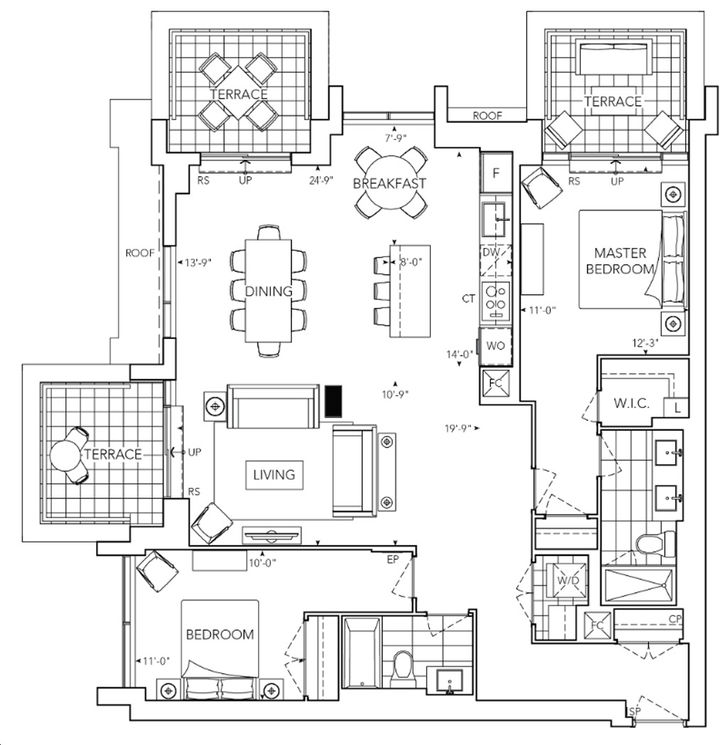 Auberge On The Park Condos 2 by Tridel |2BBT-2 Floorplan 2 bed & 2 bath