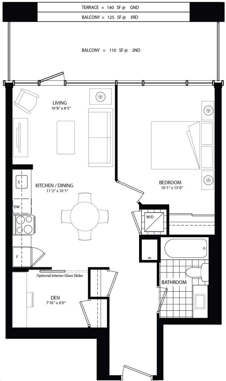 Avenue on 7 Condos by iKore |A4 Floorplan 1 bed & 1 bath