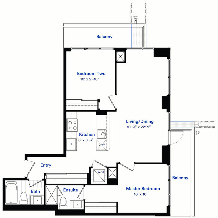 Avia Condos Parkside Village by Amacon |Sunrise - A Floorplan 2 bed & 2 ...