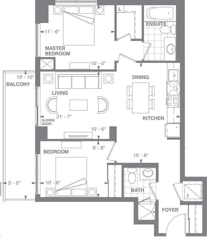 Axiom Condos 2 by Greenpark St. James 2 Floorplan 2 bed