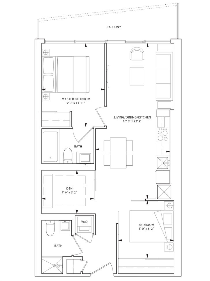 Axis Condos by CentreCourt |775 Floorplan 2 bed & 2 bath