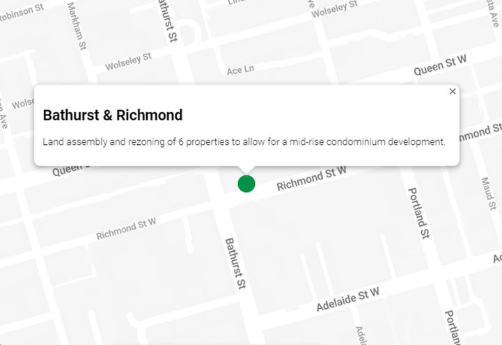 Bathurst & Richmond Condos Map View of Project Location