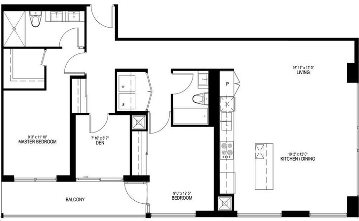 Beacon Condos by Sorbara Penthouse 3404 Floorplan 2 bed