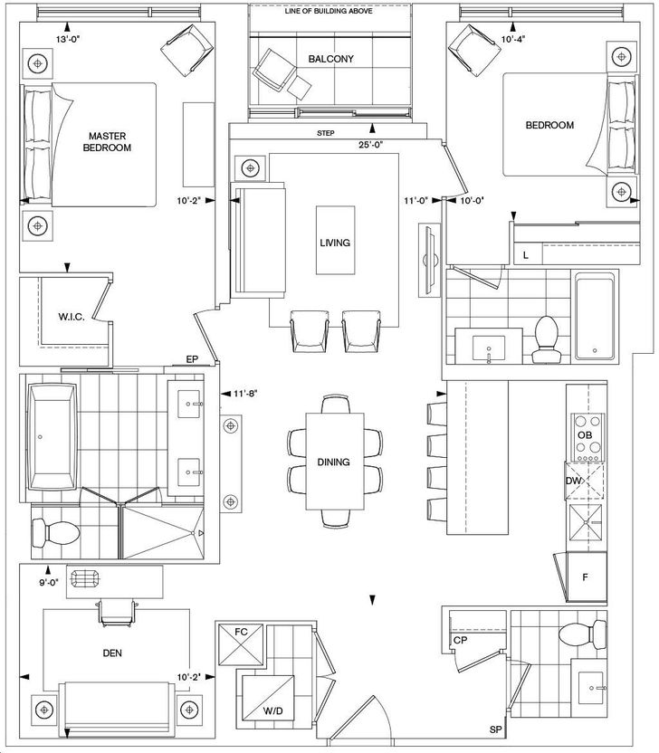 Bianca Condos by Tridel 2B+D Floorplan 2 bed & 2.5 bath