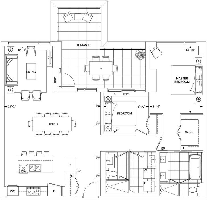 Bianca Condos by Tridel 2FFT Floorplan 2 bed & 2 bath