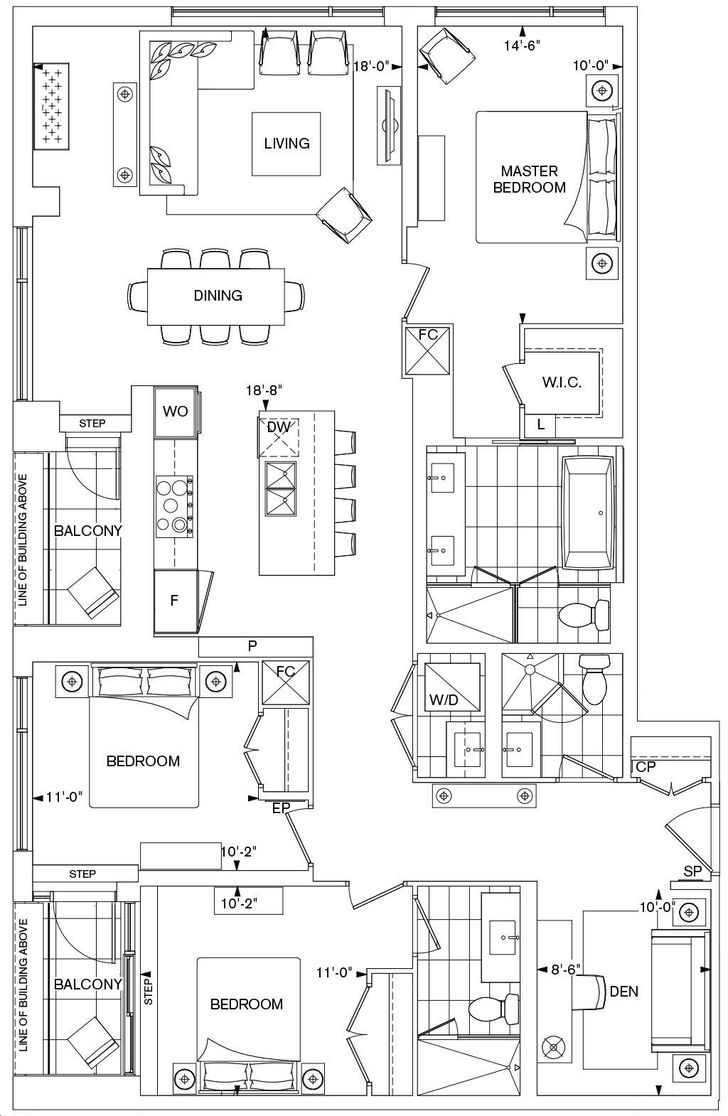 Bianca Condos by Tridel |3B+D Floorplan 3 bed & 3 bath