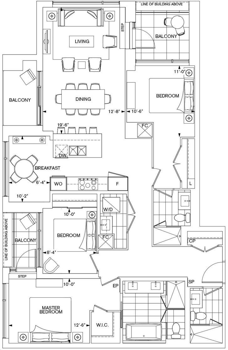 Bianca Condos by Tridel 3B Floorplan 3 bed & 3 bath