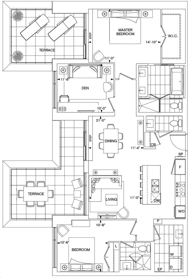 Bianca Condos by Tridel GPH10T Floorplan 2 bed & 2.5 bath