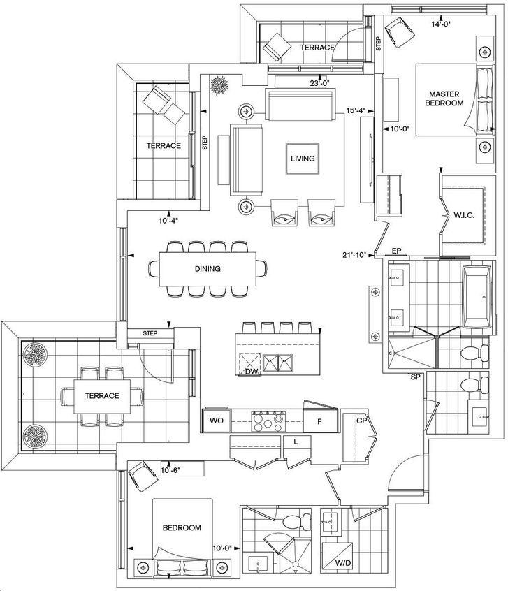 Bianca Condos by Tridel GPH16T Floorplan 2 bed & 2.5 bath