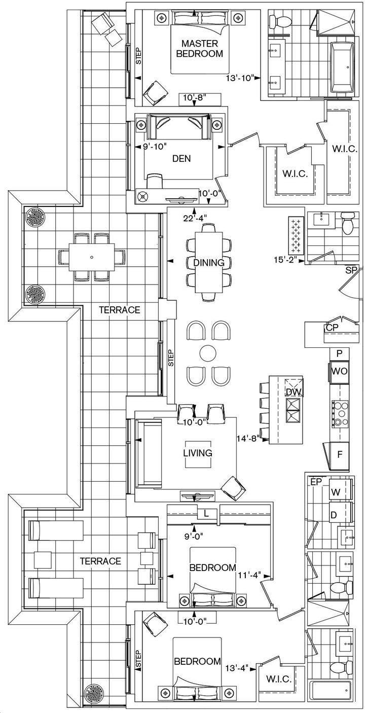 Bianca Condos by Tridel SPH10T Floorplan 3 bed & bath