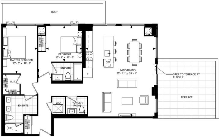 Bijou On Bloor Condos by Plaza |2-Q (BF) *Terrace Unit* Floorplan 2 bed ...