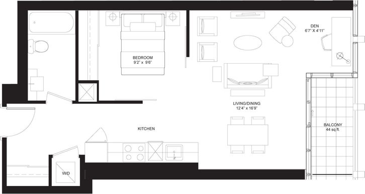 Bisha Hotel and Residences by Lifetime |francis Floorplan 1 bed & 1 bath