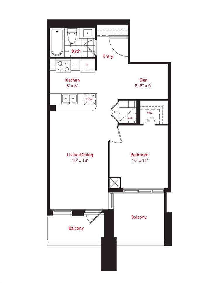 Block Nine Condos South Tower by Amacon |The Parkside Floorplan 1 bed ...