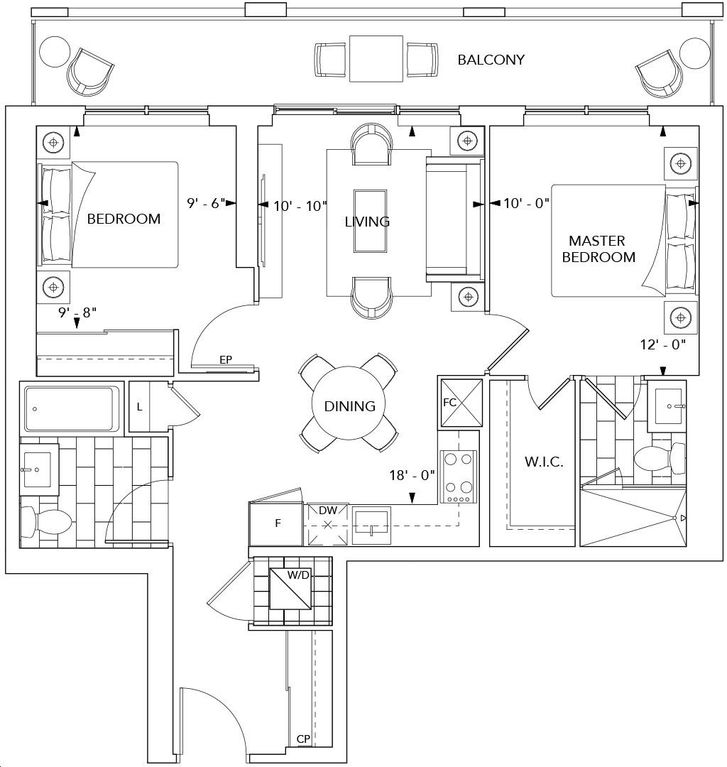 Bloor Promenade by Tridel |2C Floorplan 2 bed & 2 bath