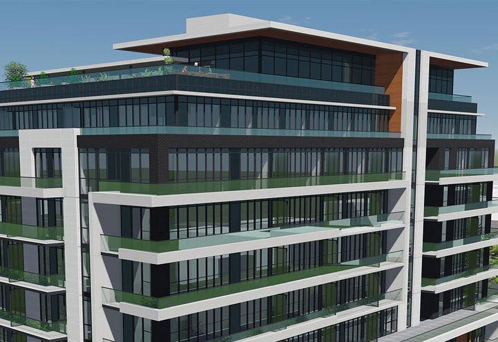 Front Tower Design of Boutik Condos at Highway 7