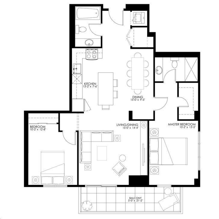 Bristol Condos by YYZed |Greenpoint Floorplan 2 bed & 2 bath