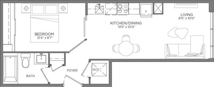 Bristol Place Condos by Solmar |Suite 1B Floorplan 1 bed & 1 bath