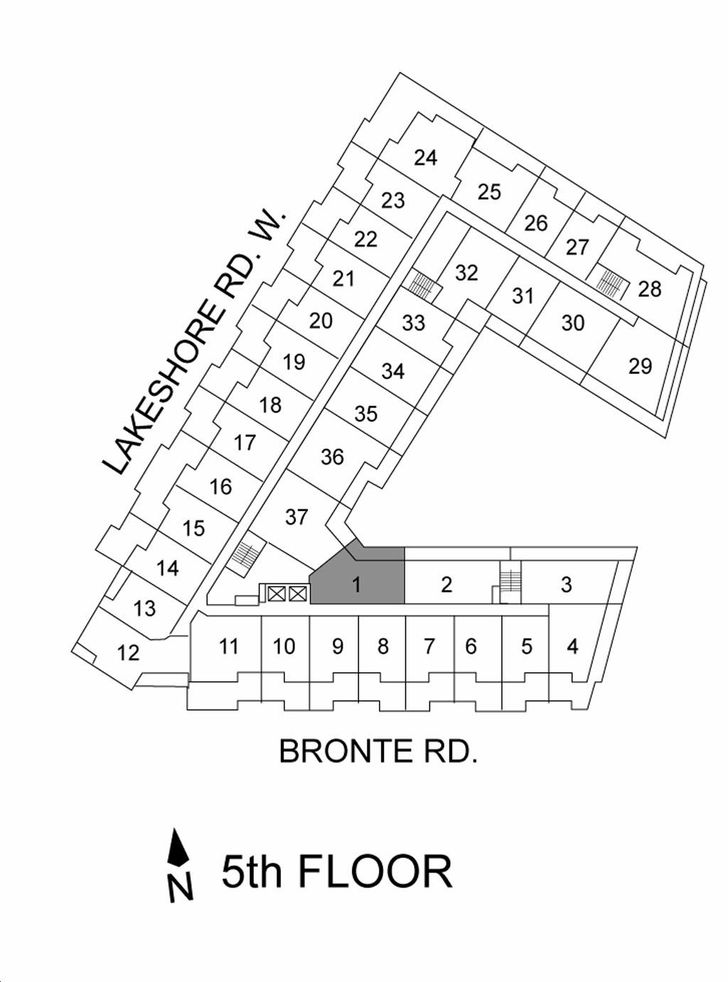 Bronte Lakeside Condos Unit 24 Key Plan