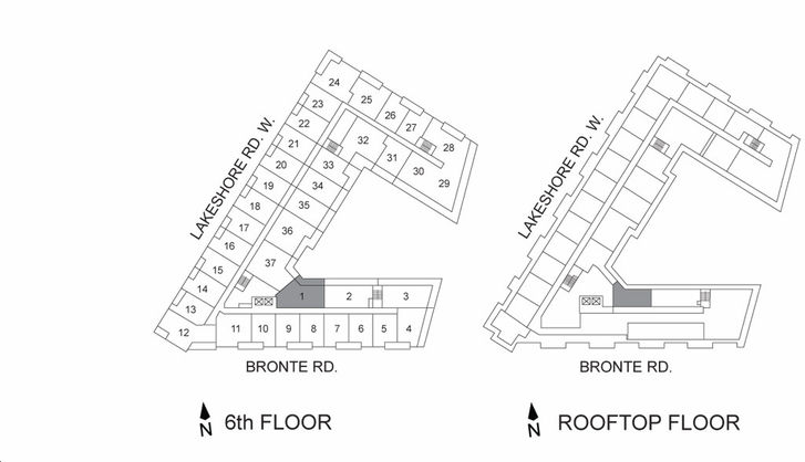 Bronte Lakeside Condos Unit 24A Key Plan