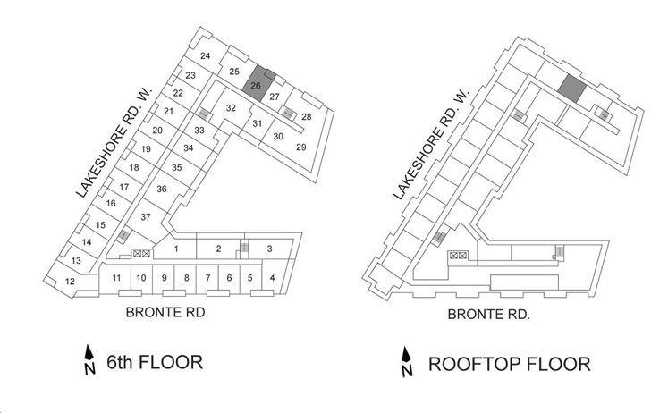 Bronte Lakeside Condos Unit 35B Key Plan