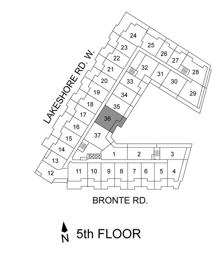 Bronte Lakeside Condos Unit 39 Key Plan