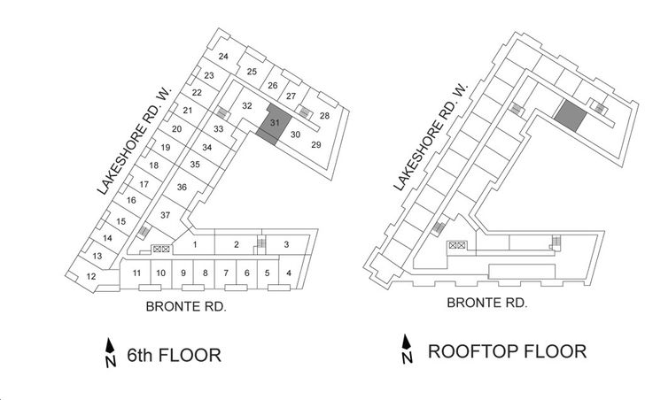 Bronte Lakeside Condos Unit 42 Key Plan