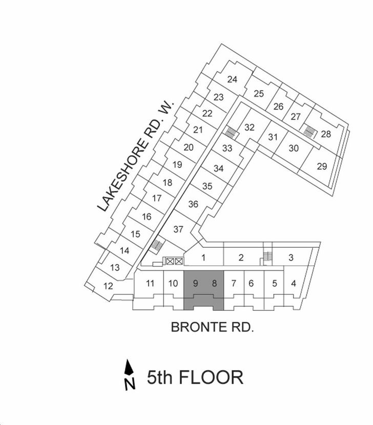 Bronte Lakeside Condos Unit 508/509 Key Plan