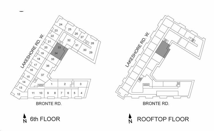 Bronte Lakeside Condos Unit 633/634 Key Plan