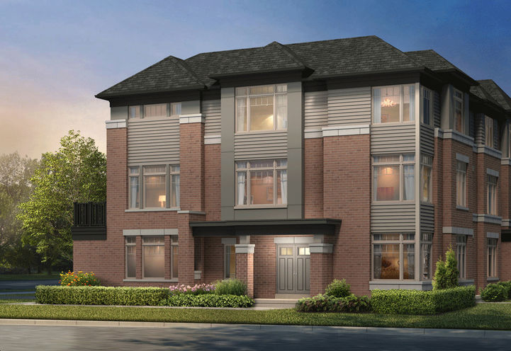 Caledon Trails Homes, Corner View of Townhome  Elevation B