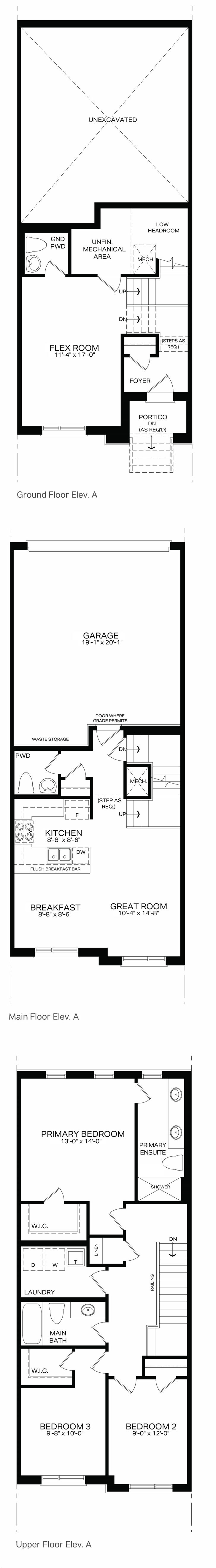 Camden Crossing Towns by Treasure-Hill |D1 Floorplan 3 bed & 3 bath