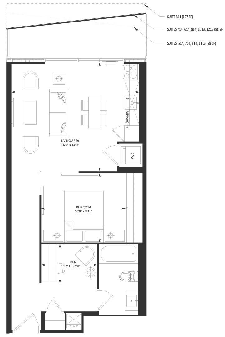 Canary Block Condos By Dream Development F Floorplan 1 Bed 1 Bath
