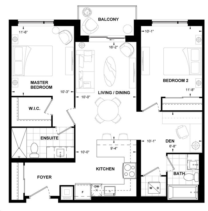 Casa Di Torre Condos by Branthaven |Siena II Floorplan 2 bed & 2 bath