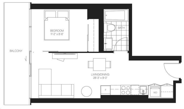 Casa III Condos by Cresford |Victoria Floorplan 1 bed & 1 bath