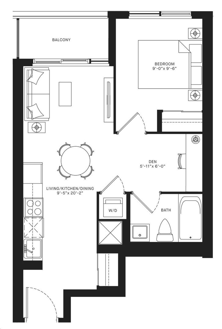 Centricity Condos by Graywood |1K+D Floorplan 1 bed & 1 bath